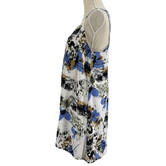 Entro Womens Strappy Abstract Flower Print Summer Sundress Mini Dress Medium - Picture 7 of 10